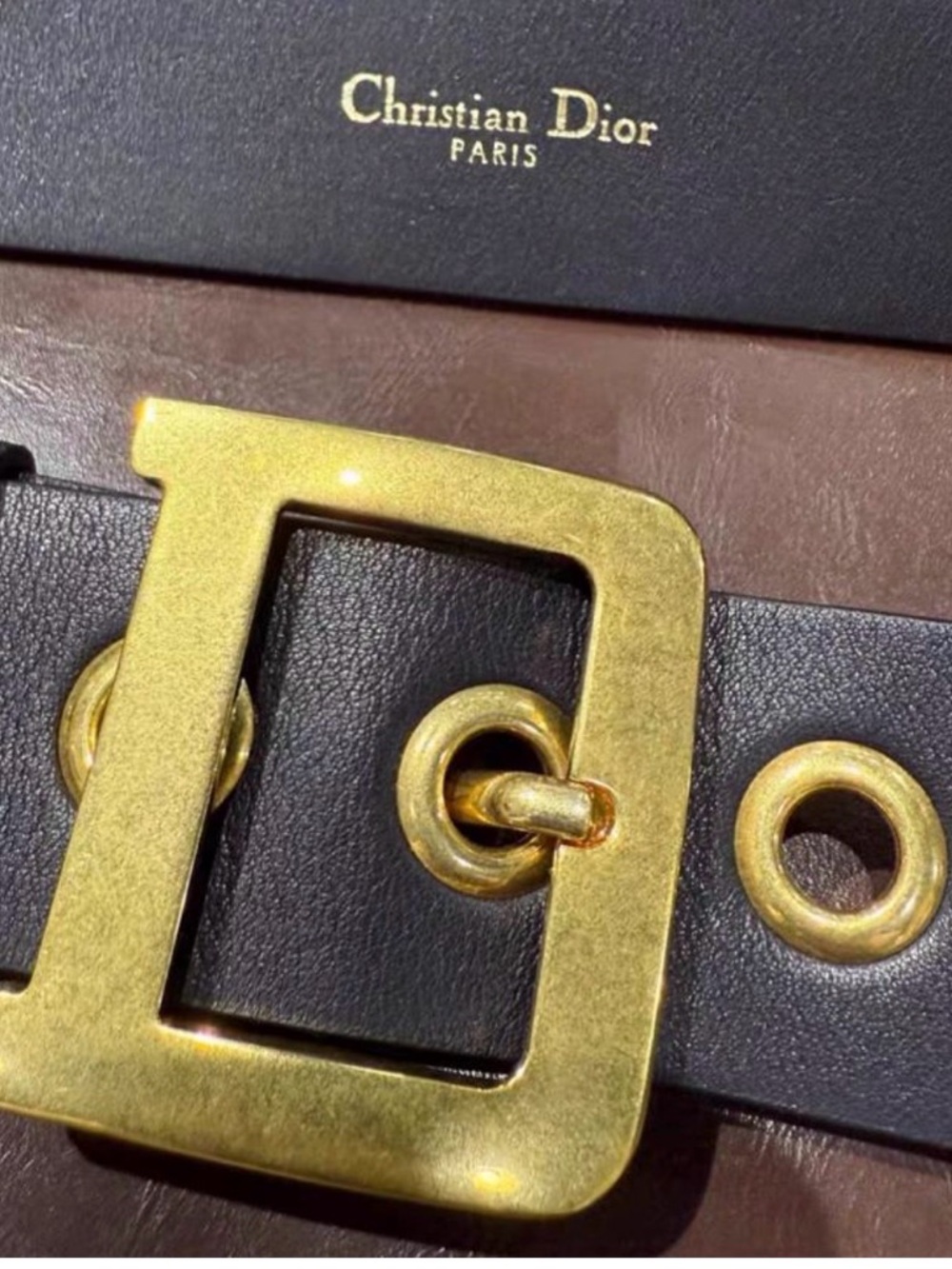 Dior Black Leather Belt Bag with Gold D-Tone Buckle